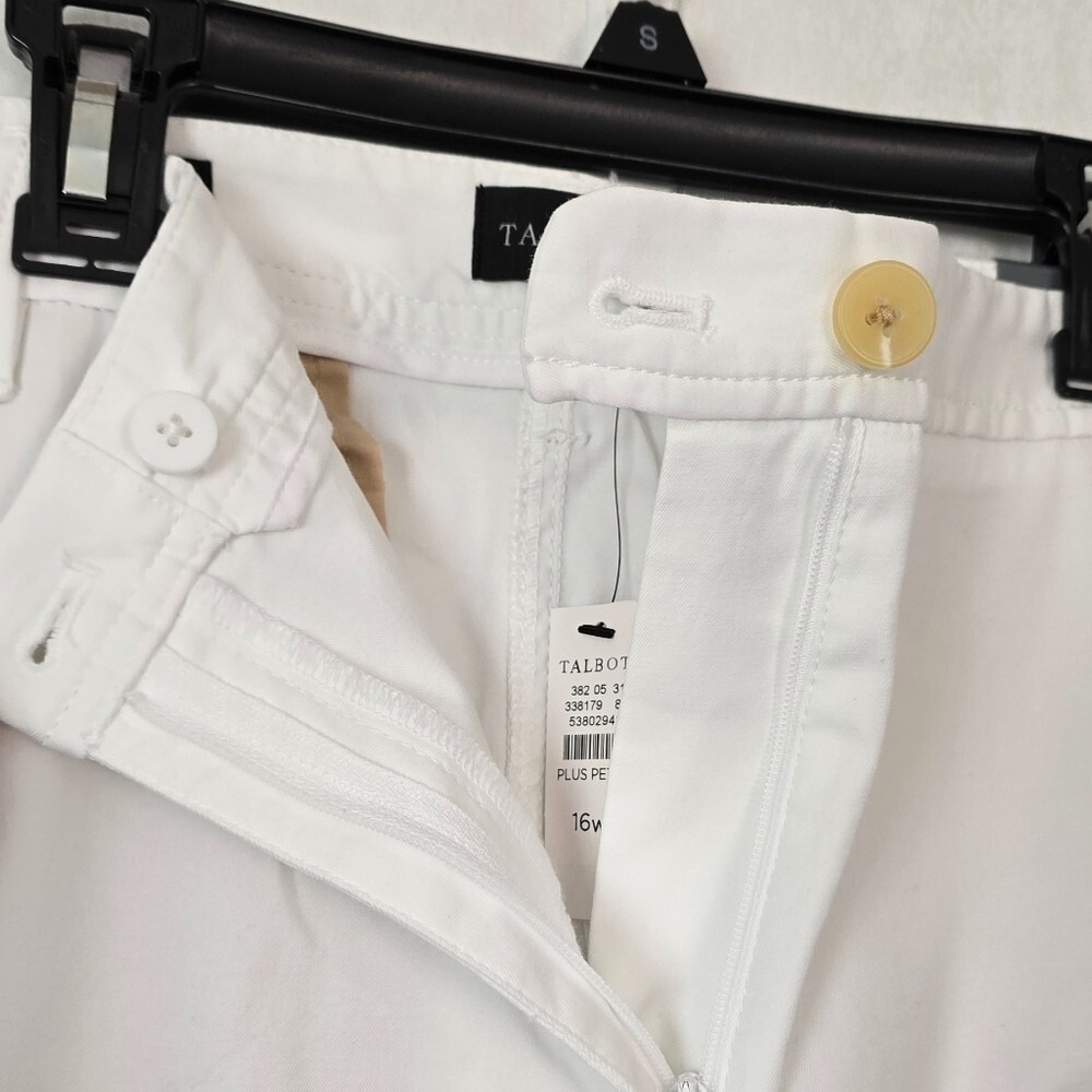 Talbots Relaxed Chino Pants Womens 16WP White Supersoft Cotton Ankle Length NWT - Picture 8 of 9